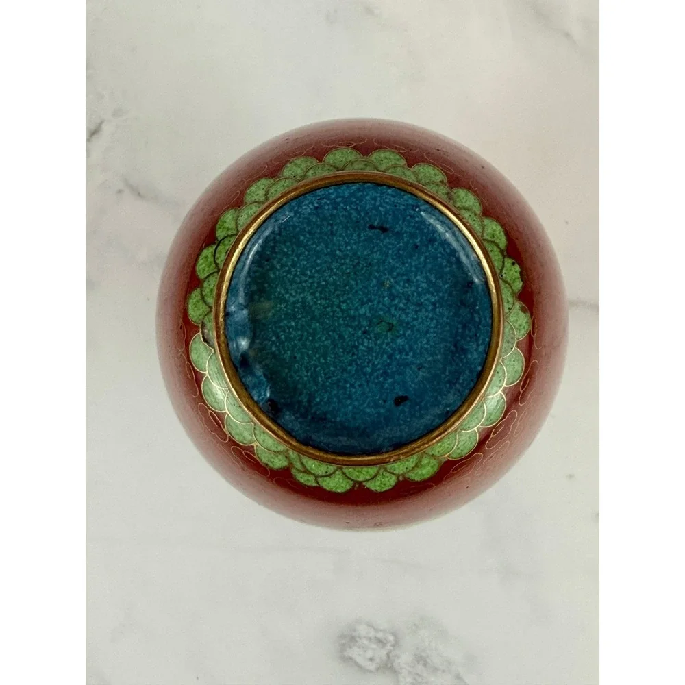 Vintage Brass Chinese Cloisonné 5
